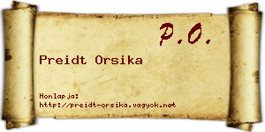 Preidt Orsika névjegykártya