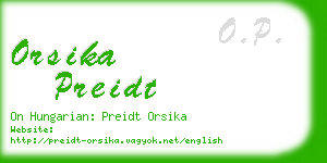 orsika preidt business card